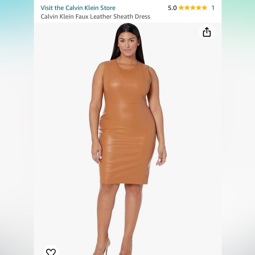 Calvin Klein faux leather sheath dress
